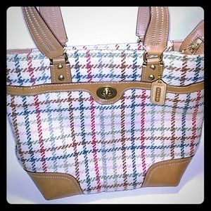 Coach Wool Houndstooth Purse